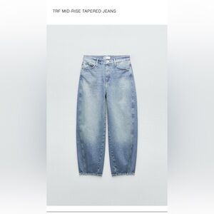 ZARA mid rise tapered jeans